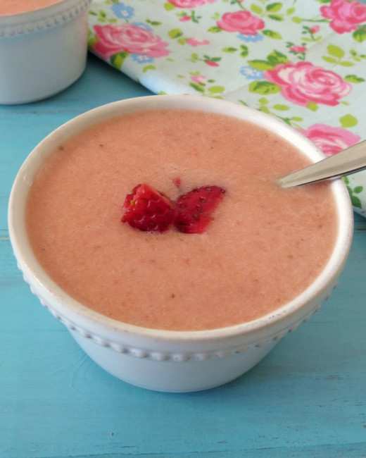 Cantaloupe, Strawberry, Coconut Soup