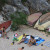 The white sandy, peeble beach, view from the terrace, Uvala Liubljeva, Croatia