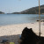 peeble, sandy beach, Benda enjoying & relaxing under the shade in Vinisce, Croatia