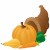 Food clipart: Pumpkin and other vegetables in cornucopia