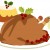 Food clip art: Turkey, dessert and hot chocolate for Thanksgiving and Christmas