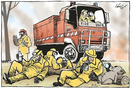 Sam and the boys kick back! A cartoon from Mark Knight of the Herald-Sun Newspaper