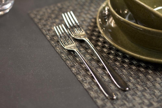 Buy enough of the same place mats to have one for each dinner plate.