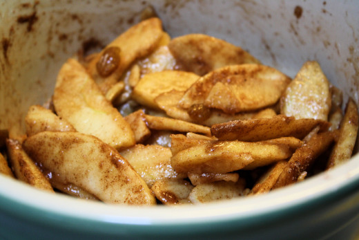 Apple Slices with Cinnamon and Raisins
