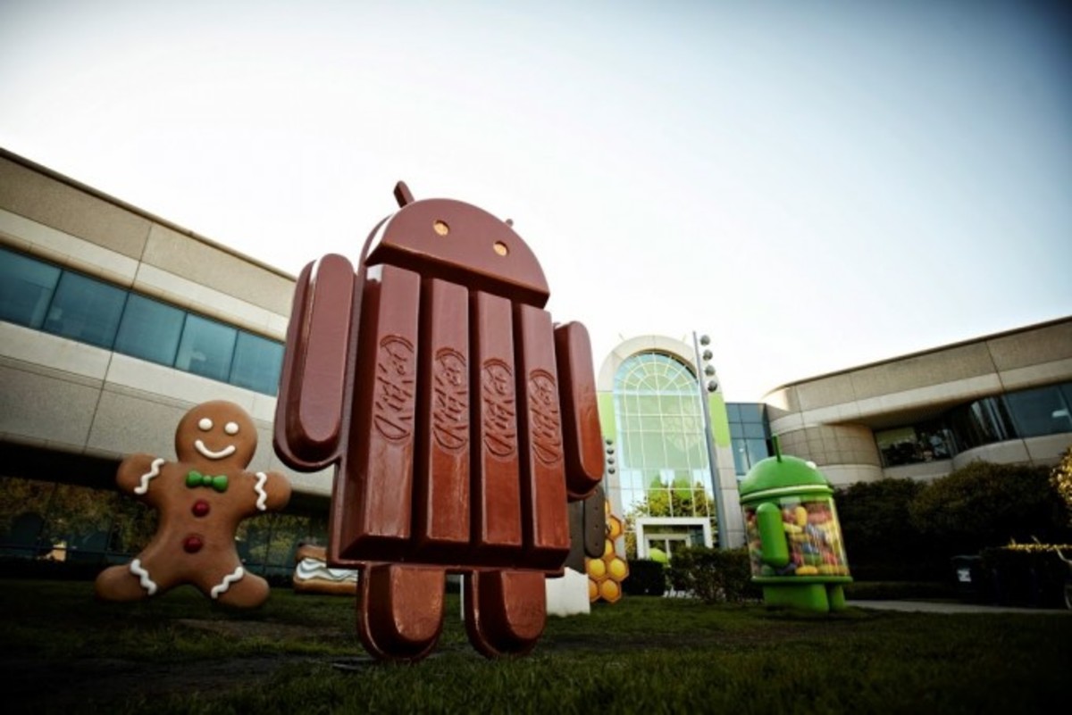The Android 4.4 KitKat mascot on Google Campus