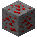 Redstone ore can be mined within ten blocks of the bedrock, and can be used to create torches and compasses.
