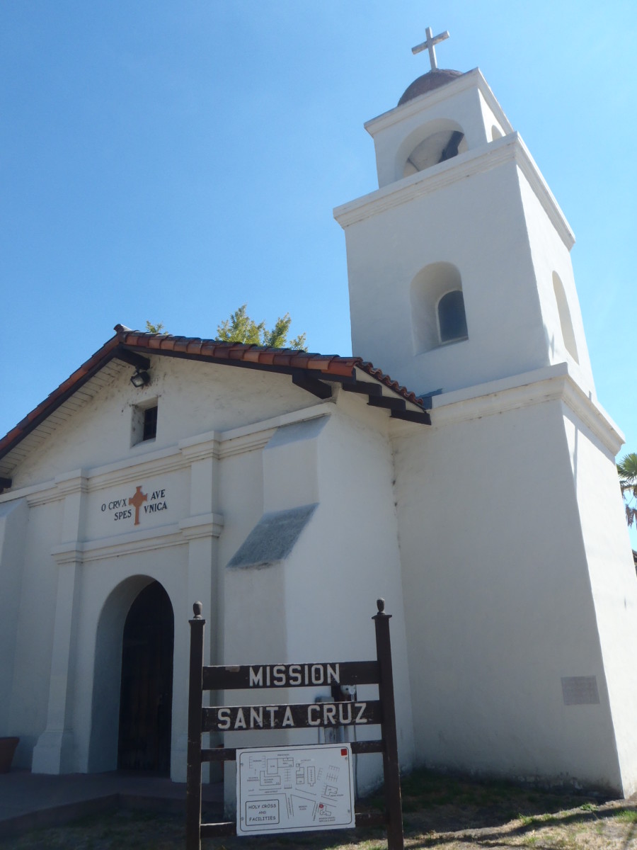 Mission Santa Cruz replica in Santa Cruz Mission State Historic Park, Santa Cruz, CA.