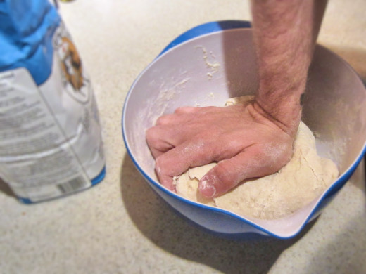 Kneading the dough for 1-2 minutes will suffice in binding together all the ingredients.