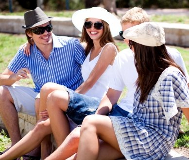 Feeling nervous? Why don't you keep your first date casual and invite a few friends along?