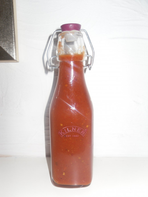 The finished hot sauce.