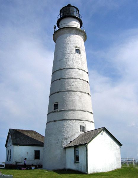 Boston Light lighthouse on Little Brewster island in Boston Harbor in Massachusetts built in 1716