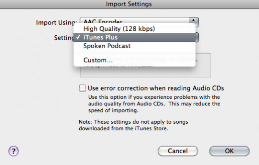 Sound type- iTunes Plus is usually best