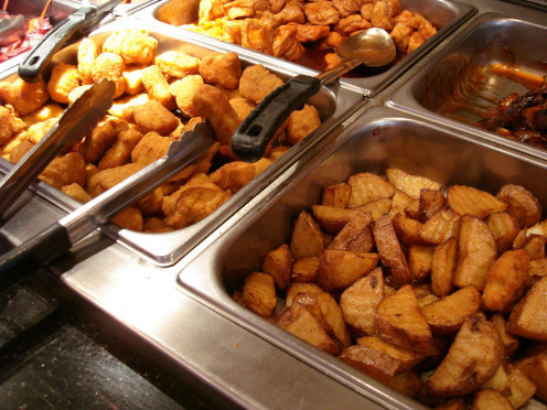 Buffets offer a variety of food choices.