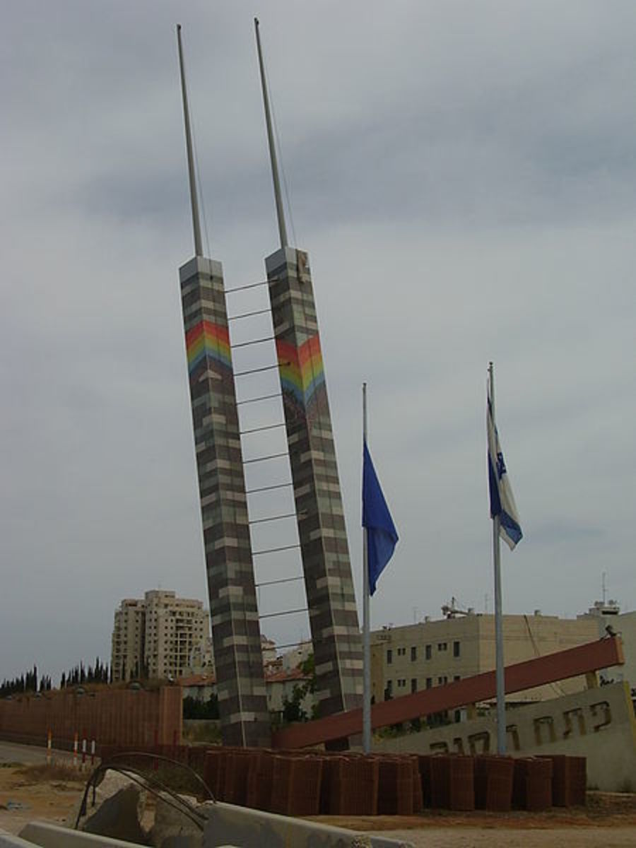 The Twin Towers Memorial in Petah Tikva, Israel