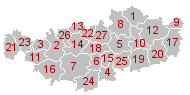 Map of Walloon Brabant municipalities