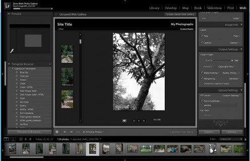 The web window allows you to easily create a webpage with photos.
