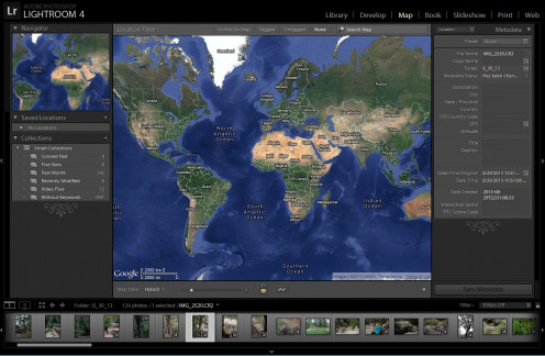 The map window allows you to add the location and GPS of where your photos were taken. Great for people who travel.