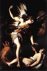 Sacred Love Versus Profane Love (1602–03) by Giovanni Baglione (from http://en.wikipedia.org)