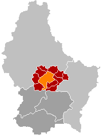 Map location of Mersch, Luxembourg