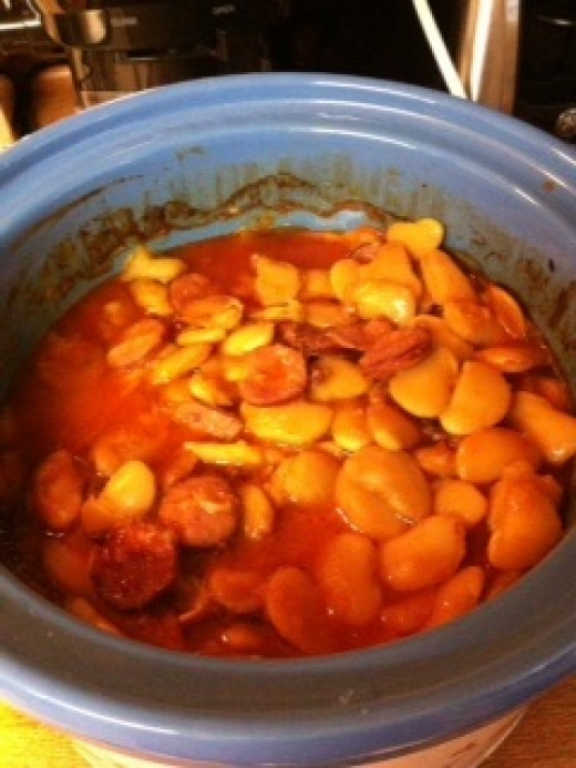 Sausage And Limas In A Crockpot