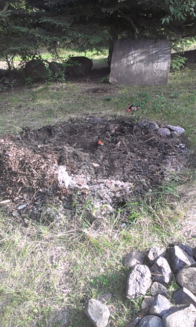 Turning an old fire pit into a Rock Garden.