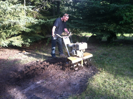 Till up the ground for easy working.