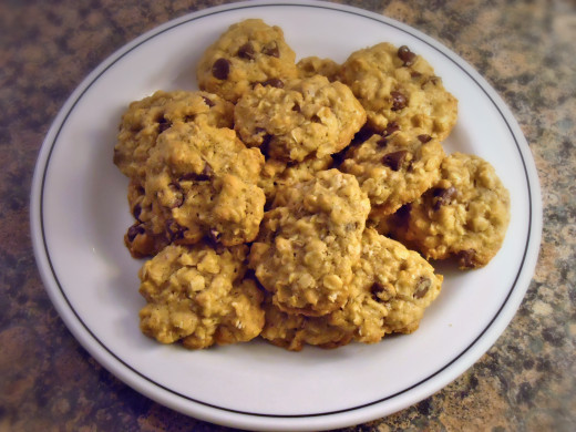 Enjoy a plate of chewy, scrumptious egg-free and butter-free oatmeal cookies!