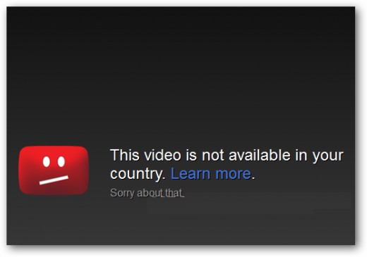 Many YouTube videos are only accessible to certain countries.