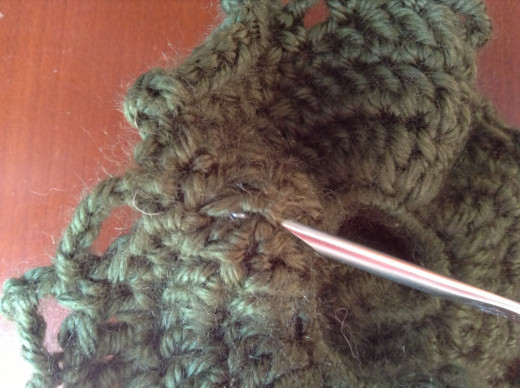 Weave tail into work using a hook or yarn needle--it's much easier with a needle!!