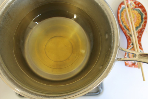 combine the beeswax and extra virigin olive oil by heating gently and stirring