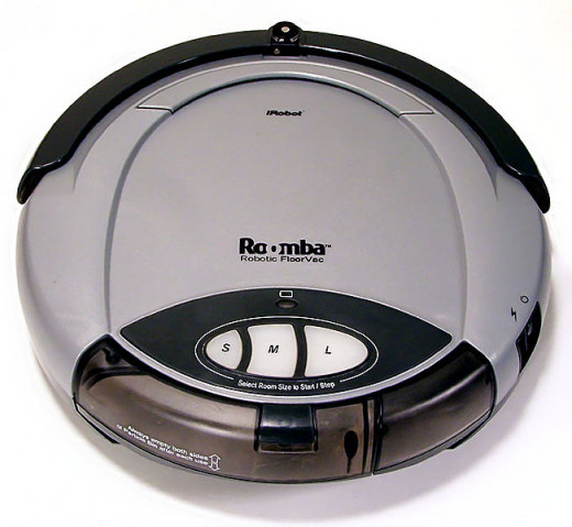 Roomba robotic vacuum. Cats like to ride around on it.