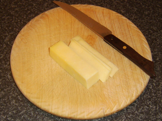 Cheese is thinly sliced