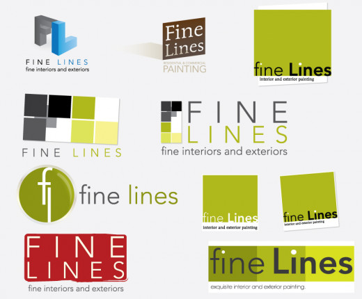 First round logo ideas, for a painting company.