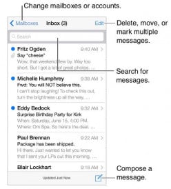 How to use the Mail feature in an iPhone ?