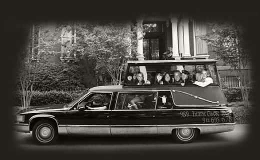 Here is a picture of  the hearse I told you about, that is used for ghost tours. 