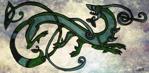 Celtic serpent figure associated with the Fomorii