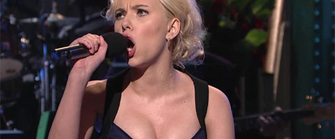 Scarlett Johansson performing