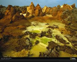 Hydrothermal deposits in the crators of Dallol