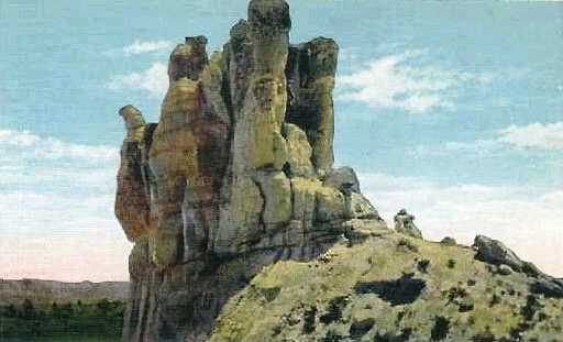 US Navy petroleum field reserves were located near this rock formation in Wyoming. They became the center of a scandal. 