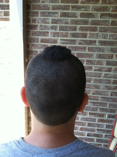 What do you do when your son comes home with a radical new hair style?  Remain calm?  