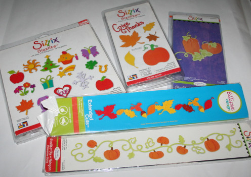 A sampling of Sizzix die cuts for leaves and vines.