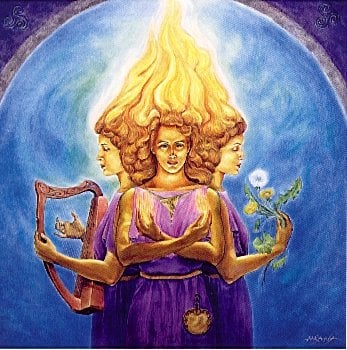 Brigid or Brighid, goddess of many parts, music, knowledge and healing (see above) being but a few