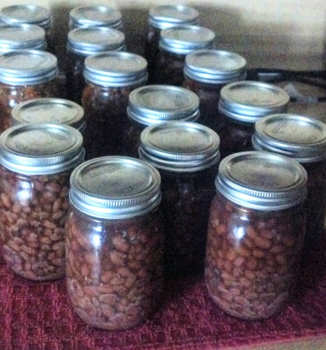 Black beans canned and ready for making black bean and corn salsa (among other things) next summer. 
