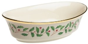 Lenox Holiday Gold-Banded Fine China Large Open Vegetable Bowl
