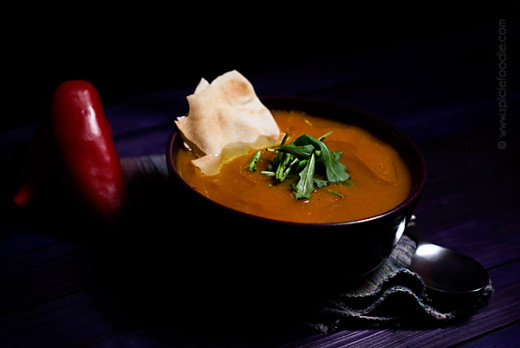 Spanish Roasted Pumpkin and Red Pepper Soup Recipe