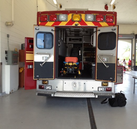 The emergency vehicles are equipped to handle crisis involving medical needs. 