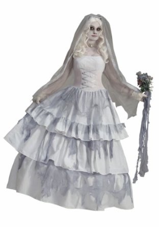 For those who want to wear a wedding dress for Halloween, you can dress up as a creepy, scary ghost bride