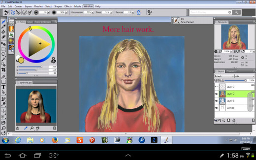Refining the hair.
