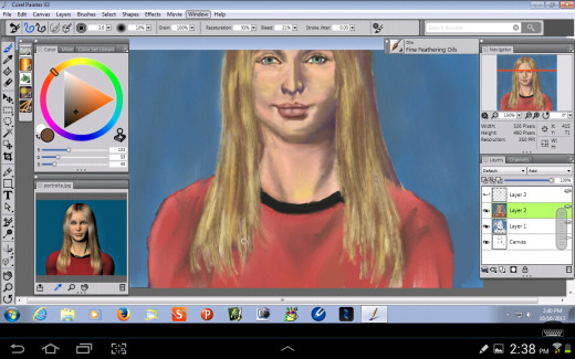 Finishing the hair.