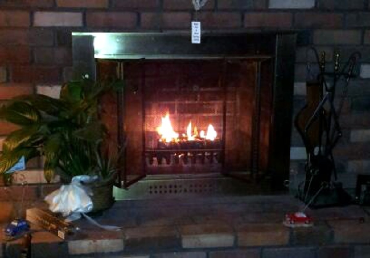 Authentic wood-burning fireplace